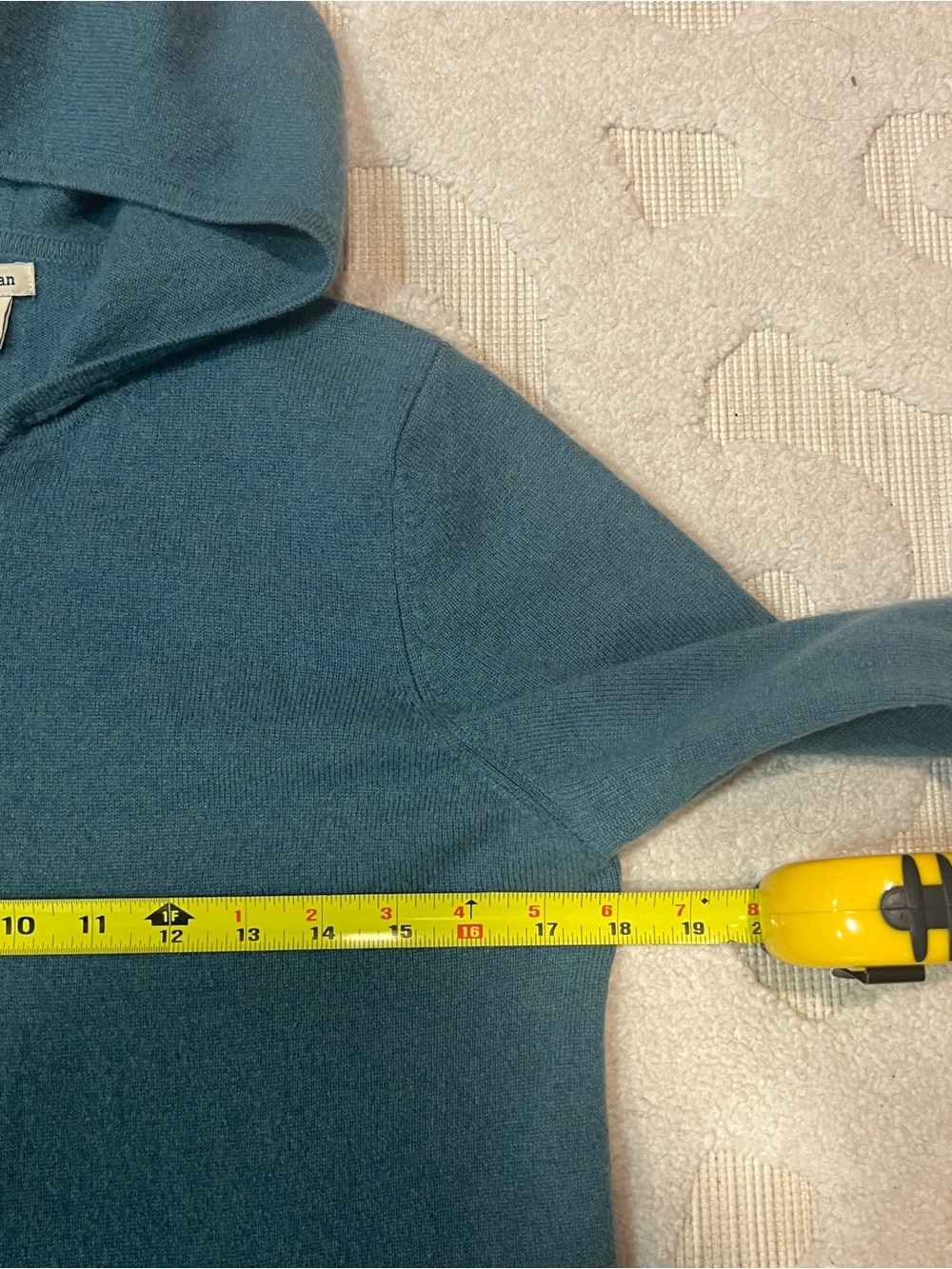 LL Bean Sweater Womens Small Green 100% Cashmere Hooded Full Zip Hoodie Knit - Picture 5 of 8